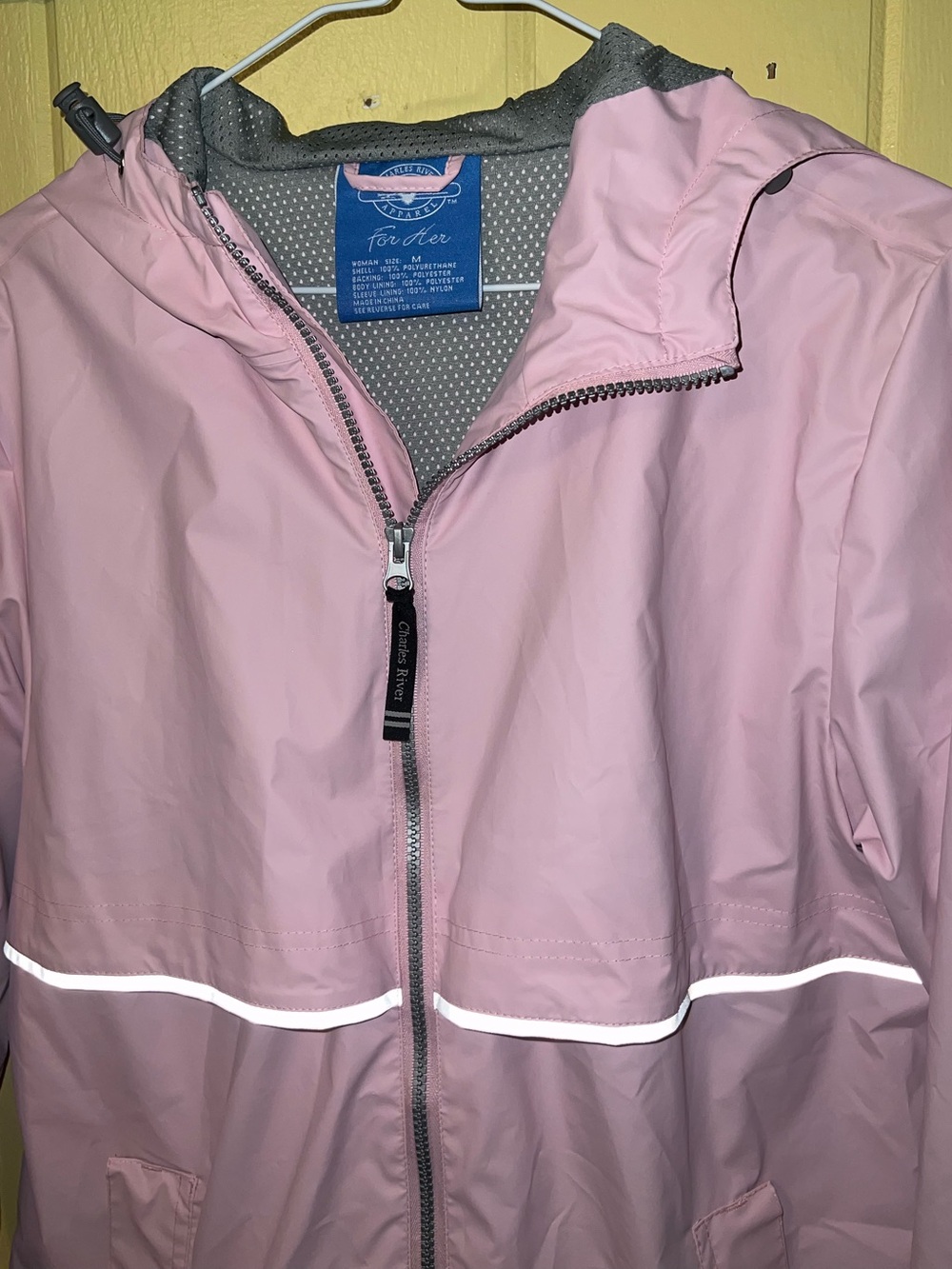 Charles River Apparel Pink New Englander Rain Jacket Windbreaker Size M - Picture 7 of 9